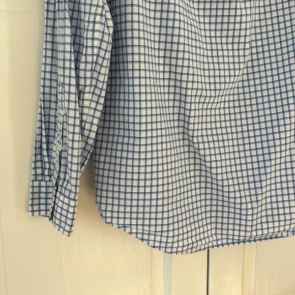 POLO RALPH LAUREN Mens Blue White Black Plaid Button Down Shirt Size Large Twill - Picture 13 of 14